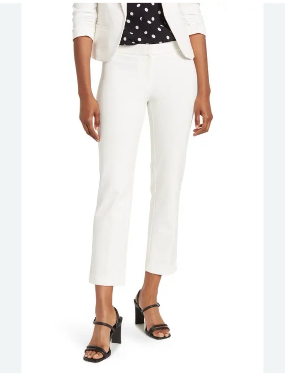 Amanda & Chelsea White Cropped Straight-Leg Pants